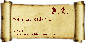 Moharos Klára névjegykártya