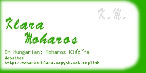 klara moharos business card